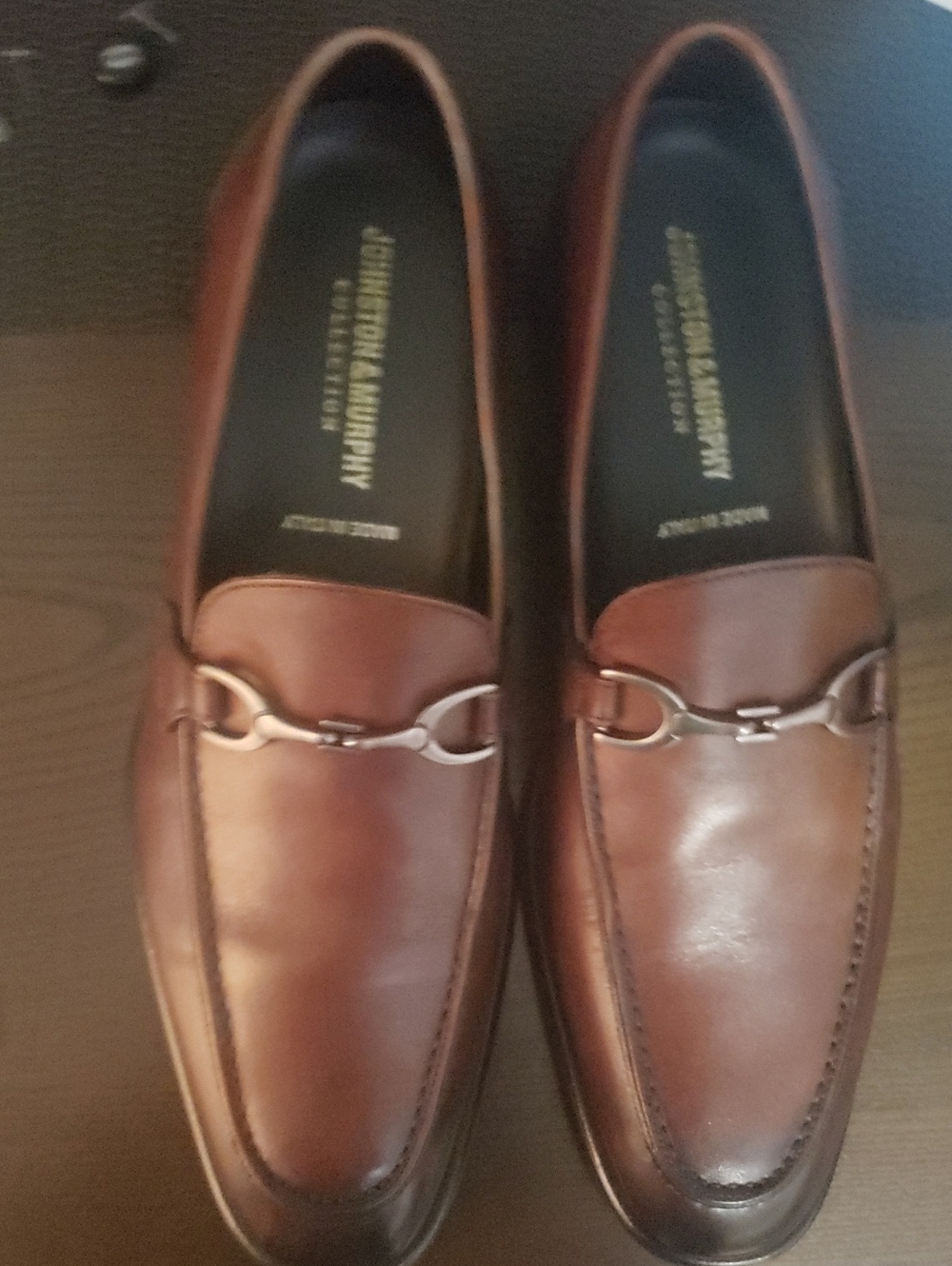 Johnston & Murphy Chestnut Brown Leather Bit Loafers
